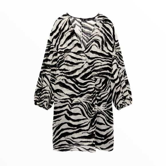 ZARA | Zebra | ANIMAL PRINT MINI DRESS - Picture 6 of 11
